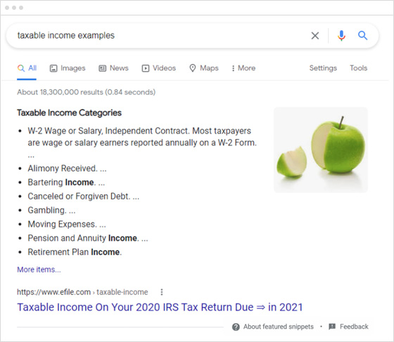 The anatomy of a Google search results page